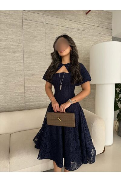 SNIPER navy blue lace dress