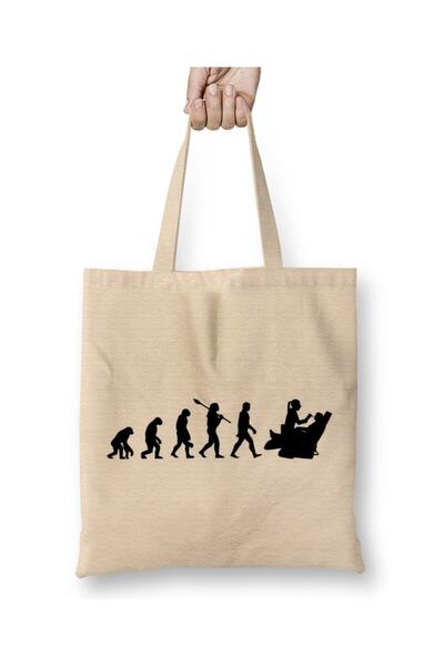 Toyaso Dentist Evolution White Tote Bag Long Handle Shopping Bag Beach Bag