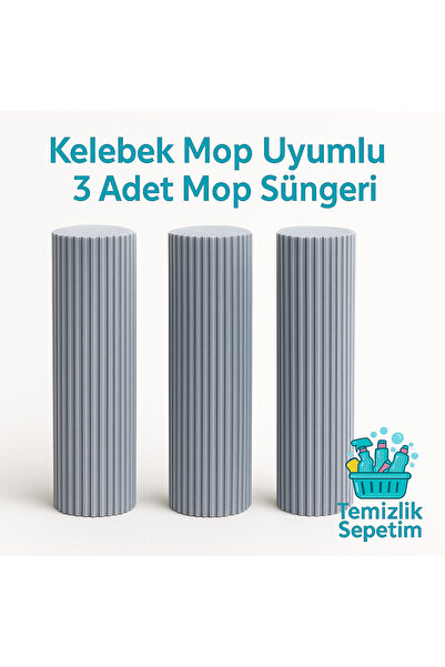Allians Yedek Sünger Başlık 28 cm, Kelebek Mop Uyumlu, 3 Adet Set