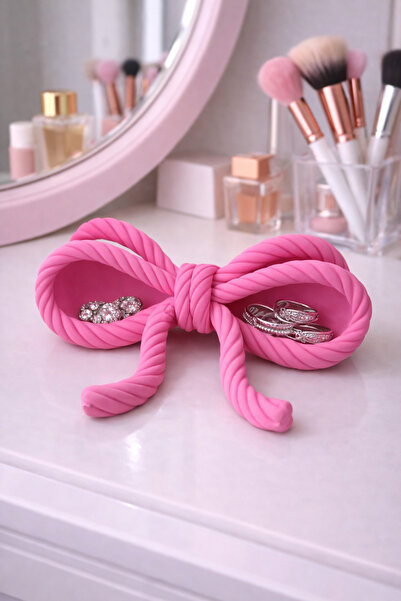 Vescarri وعاء مجوهرات بتصميم فيونكة حبلية