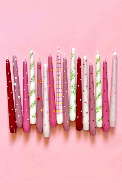 YABA 16 ADET DESENLİ MUM