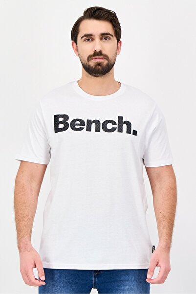 BENCH Men Sportswear Fit Short Sleeve Outdoor T-Shirt, White
