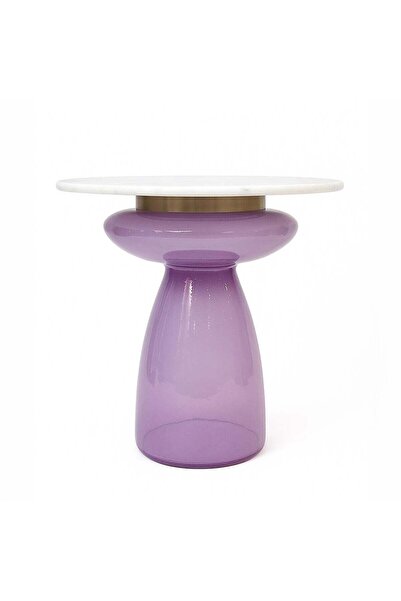 Generic Homez Glass Drink Table 46*56cm, Purple