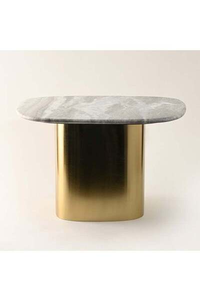 homez Coffee Table Marble Top Gold Base