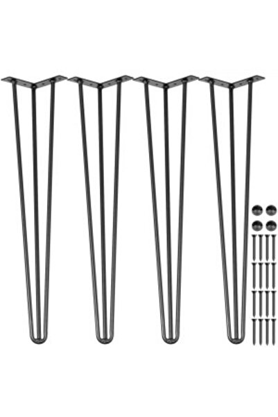 VEVOR Picioare de masă Hairpin, 26 inch, negre, set de 4 picioare de birou
