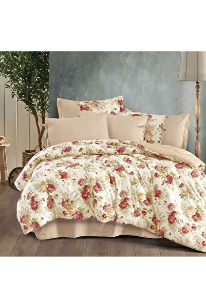 Alhabib bedding Single summer bedspread in cream and beige cotton with floral...
