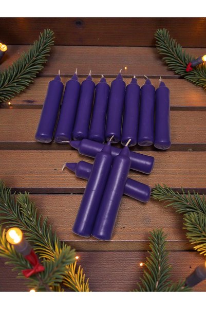 İV BLUE PURPLE Homedecor Small 12'li Mor Bakkal Mumu