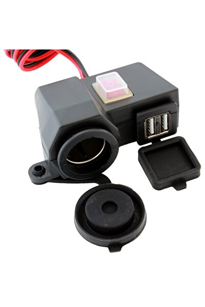 Avex Priza de bricheta suplimentara, waterproof, 12V, 10A, cu 2 porturi incar...
