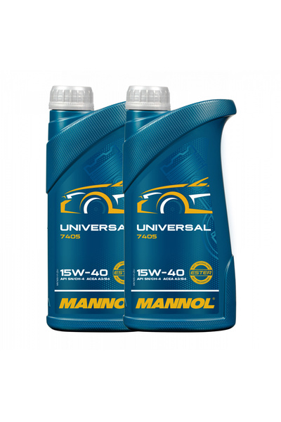 MANNOL Pachet 2 litri Ulei Motor Universal 15W40 (Mineral, Protecție Extinsă)