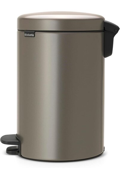 Brabantia 113628 NewIcon Pedal Bin with Plastic Inner Bucket, 12 Litre, Platinum