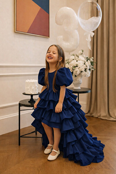 LilyMoon Kız Çocuk Saten Abiye Elbise 3,15 Yaş