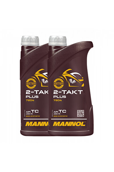 MANNOL Pachet 2 litri Ulei Motor 2-Takt Plus Sintetic (Motoare 2T High-Perfor...