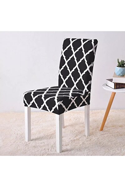 ART Husa universala pentru scaune clasice, model ROMB, culoare NEGRU + ALB