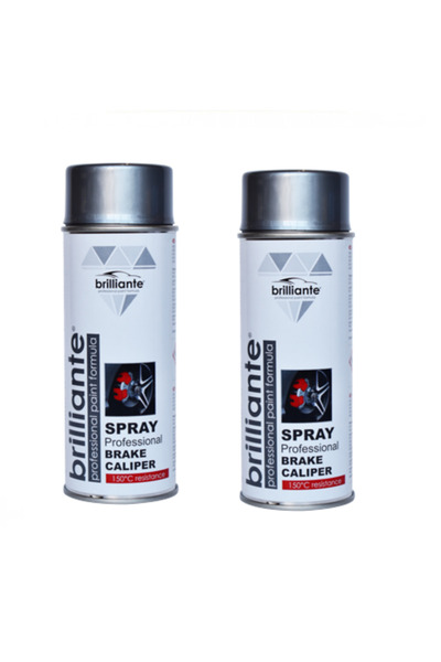 BRILLIANTE Pachet 2 x Vopsea Spray Argintiu pentru Etriere Frâne RAL 9006 400 ml