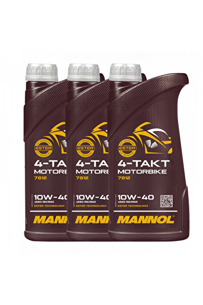 MANNOL Pachet 3 litri Ulei 4-Takt Motorbike 10W40 Sintetic cu Ester (Moto Spo...