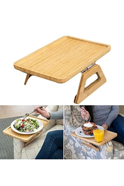 Hane216 Bambu Kolçak Tepsisi – 30×20 cm | Katlanabilir Koltuk Tepsisi,Kolçak ...