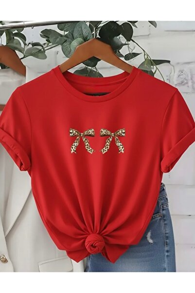 FUFLUNS Double Leopard Ribbon Printed Unisex Women'S/Men's Oversize Crewneck ...