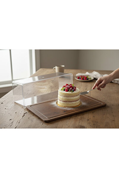 Generic Wooden food storage dish with a clear plastic lid