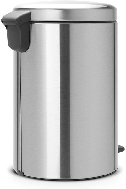 Brabantia NewIcon Pedal Bin with Plastic Inner Bucket, 20 Litre, Matt Steel