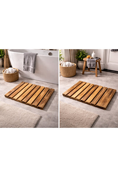 CNC WOOD STYLE Ahşap banyo ve dış kapı önü paspas