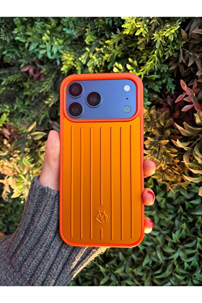 daystar غطاء هاتف برتقالي مخطط مميز متوافق مع آيفون 17 برو