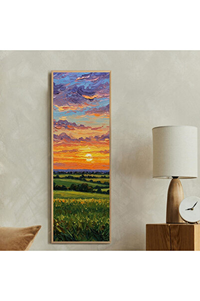 Tuba Decor Tek Parça Gerçek Ahşap dikey Panorama Çerçeveli Tablo