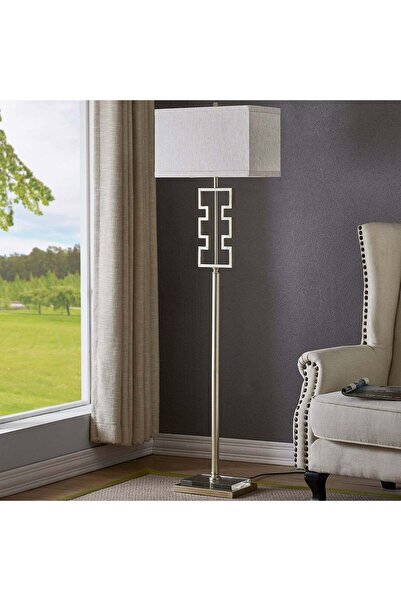 Crestview Collection Metal Silver Leaf Finish Floor Lamp