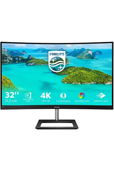 Philips 328E1CA Curved LCD Monitor, 31.5", 4K UHD, 60Hz, Black