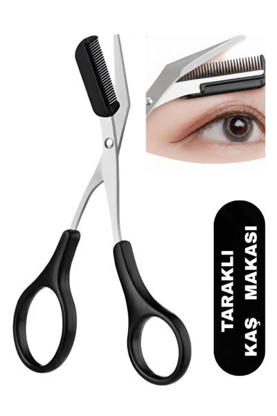 SheMask Kaş Makası Taraklı – Kaş Alma ve Şekillendirici, Paslanmaz Çelik Hass...