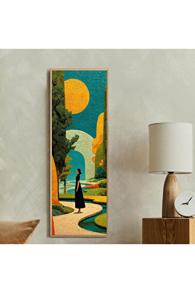 Tuba Decor Tek Parça Gerçek Ahşap dikey Panorama Çerçeveli Tablo