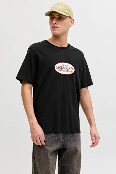 Jack & Jones تي شيرت رجالي مطبوع عليه شعار Gögüs - كاتسكيلز