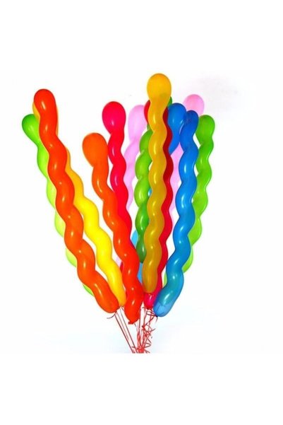GAMER Gemar 20-Piece Mixed Color Twisted Balloon Set - Serrated Shaped Balloons