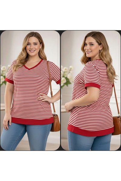 Vinola BÜYÜK BEDEN LİKRALI VİSKON PENYE KUMAŞ YÜKSEK KALİTE BLUZ