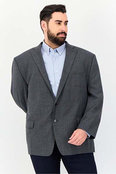 Ralph Lauren Men Regular Fit Chambray Semi Formal Blazer, Grey