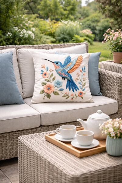 Gizo Home غطاء وسادة مزخرف بنمط التطريز البوهيمي المطبوع رقميًا بتقنية 5D، قط...