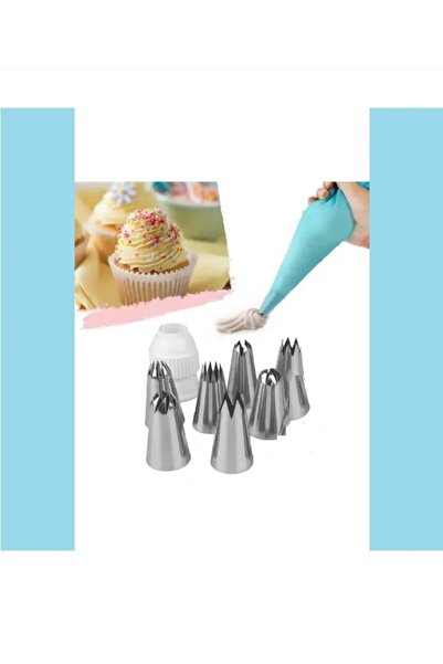 Alvin Krema Sıkma Torbası Seti 7 Farklı Uç Pasta Krema Kek Süsleme Torbası Pa...