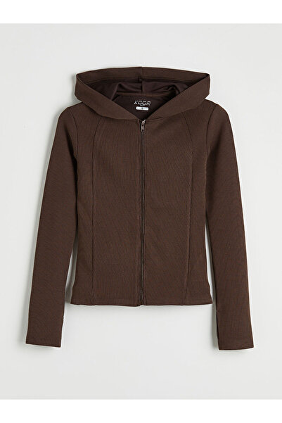 LC Waikiki New Season from Güli̇s Gi̇yi̇m Brown Hooded Interlocking Soft Touc...