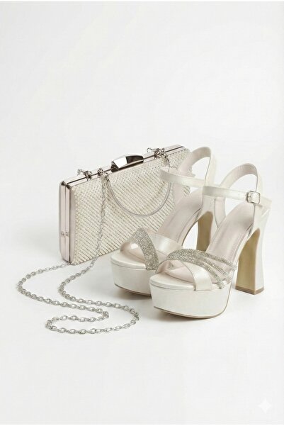 Akçetin Moda Women's 3-Row Stone-Embellished Platform Evening Dress Shoes and...