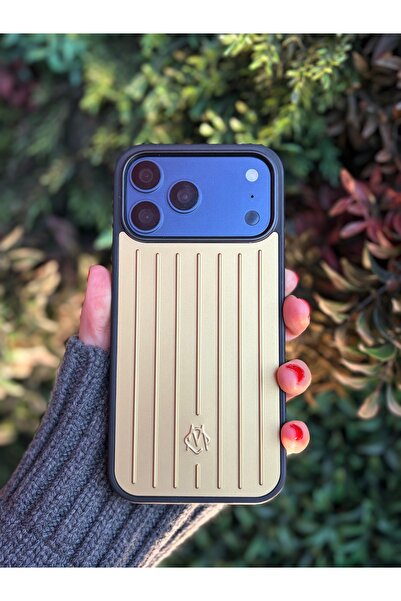 daystar حافظة هاتف ذهبية مخططة متميزة متوافقة مع آيفون 17 برو