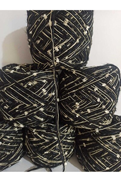 İPEK YÜN İPLİK DÜNYASI Moher Knitting Yarn (Black) Butterfly Glitter Mix 100Gr