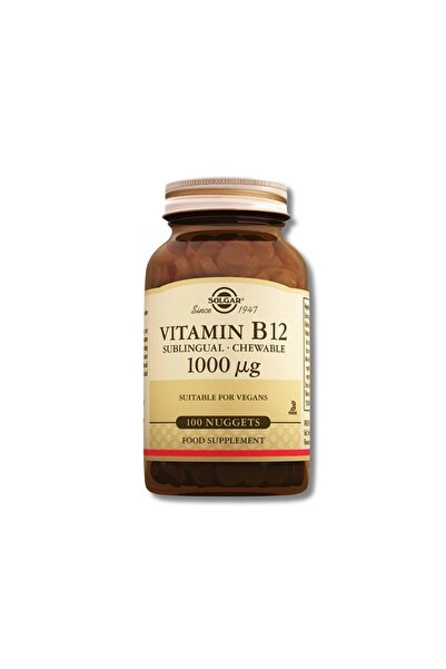 Solgar Vitamin B12 Dilaltı-Çiğnenebilir Tablet 1000ug 1 kutu (100 tablet)