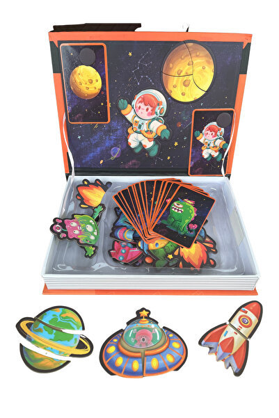 OEM Magnetic Space theme book for children – Puzzle with 49 magnets