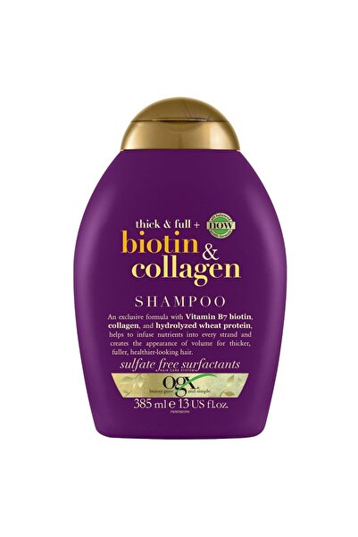 OGX Biotin and Collagen Thickening Shampoo - New pH-Balanced Formula, 385 ml