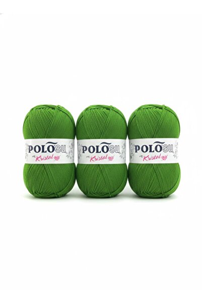 Polosu My Kristal Lif El Örgü İpi No:156 KOYU YEŞİL (3'lü Avantaj Paket)