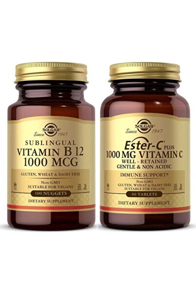 Solgar Vitamin B12 1000 Mcg 100 Kapsül + Ester-c Plus 1000 mg 60 Tablet
