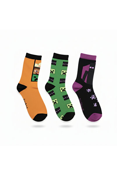 SeaBubbles Minecraft Çocuk Çorap 3lü Set