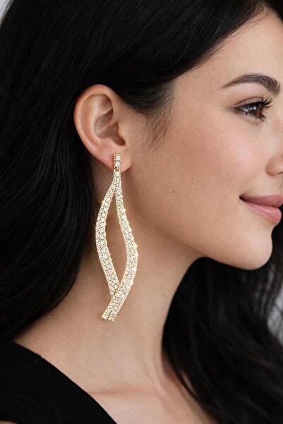 NO NAME Waterway Silver Color Sparkling Earring for Special Moments