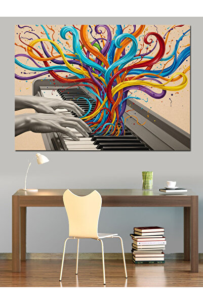 Artmeg Pânză decorativă cu artă abstractă colorată - Tablou din lemn MDF