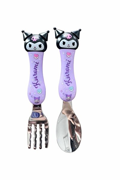 LARINNA Sanrio Karakterleri Kuromi Çatal Kaşık Seti