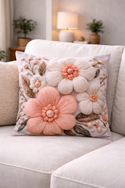 Gizo Home غطاء وسادة مزخرف بنمط التطريز البوهيمي المطبوع رقميًا بتقنية 5D، قط...